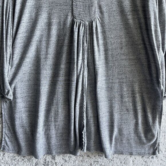 We the Free Linen Blend Boho Top Oversize XS Slouchy Keyhole V Neck Heather Knit - Picture 12 of 13